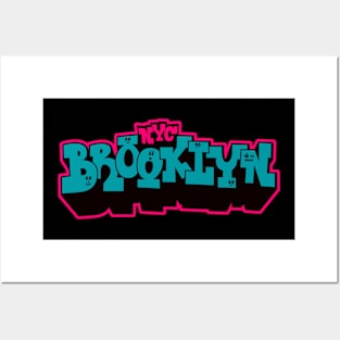 Brooklyn New York - Embrace the Urban Vibe with this colorful bold Graffiti Style design Posters and Art